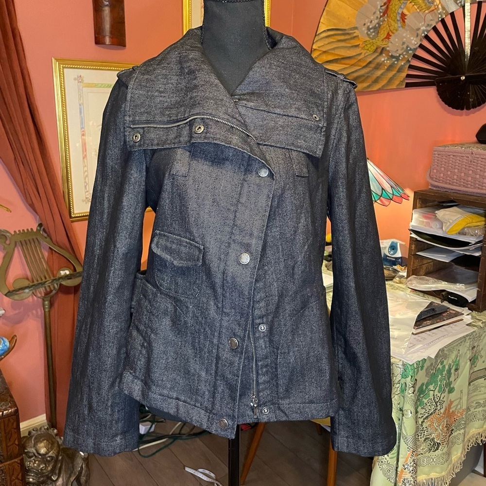 Vintage y2k Yansi Fugel denim jacket with zip details large Excellent condition
